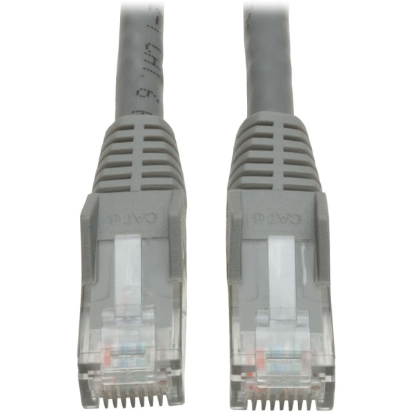 Tripp Lite 15ft Cat6 Gigabit Snagless Molded Patch Cable RJ45 M/M Gray 15' - Category 6 for Network Device - 15ft - 1 x RJ-45 Male Network - 1 x RJ-45