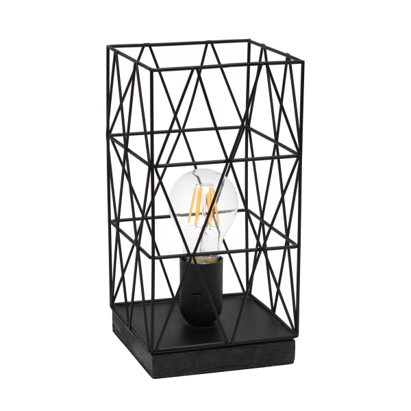 Photos - Floodlight / Street Light Simple Designs Geometric Square Table Lamp, 10-1/4"H, Black LT1073-BLK