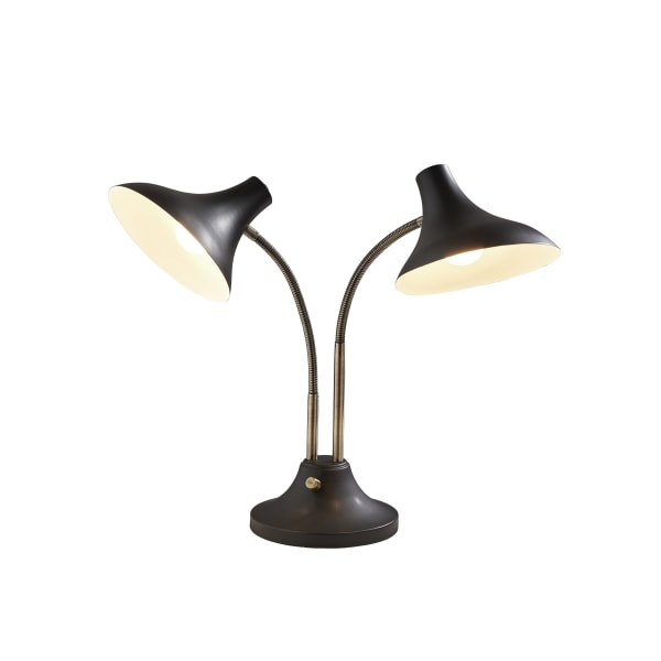 Photos - Floodlight / Street Light Adesso � Ascot 2-Light Desk Lamp with USB Port, 22-1/2"H, Black 3371-01 