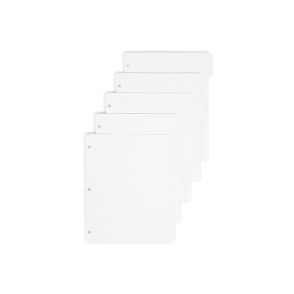 Smead® 3-Ring Binder Index Dividers, 5-Tab, 11" x 8 1/2", White, Pack Of 20 Sets (89415)