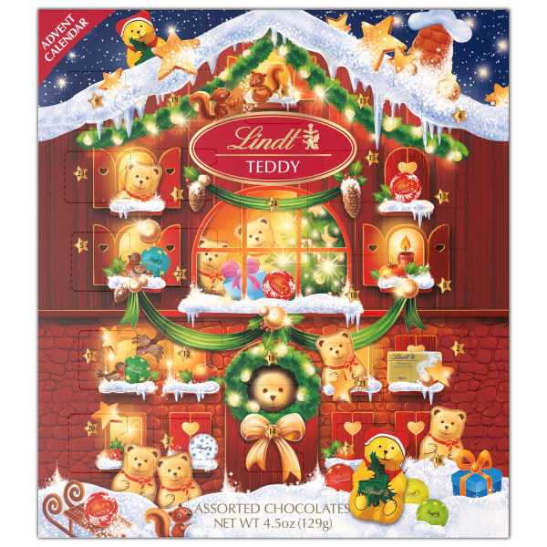 Lindt Holiday Teddy Advent Calendar, 4.5 Oz