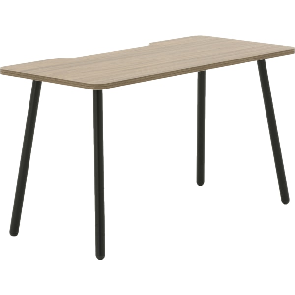 Allermuir Arc 54W Mid-Century Modern Desk, Walnut/Black