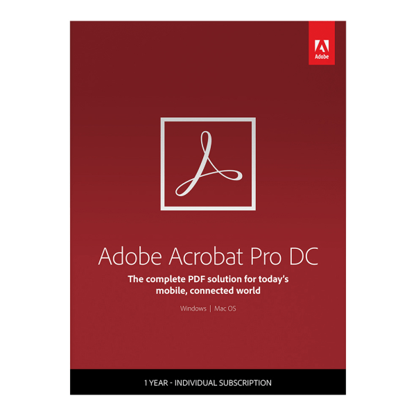 Adobe® Acrobat® Pro DC, 1-Year Subscription, For PC/Mac®, Disc