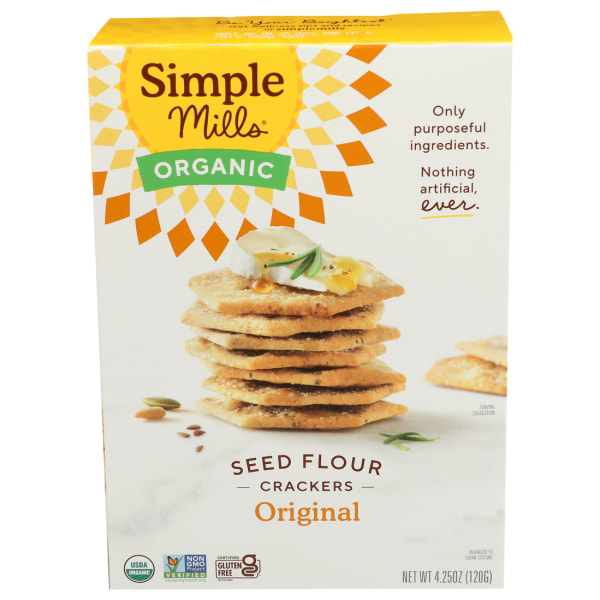 Simple Mills Original Organic Seed Crackers - 4.25oz: No Artificial Fillers, No Artificial Sweeteners, No Artificial Flavors
