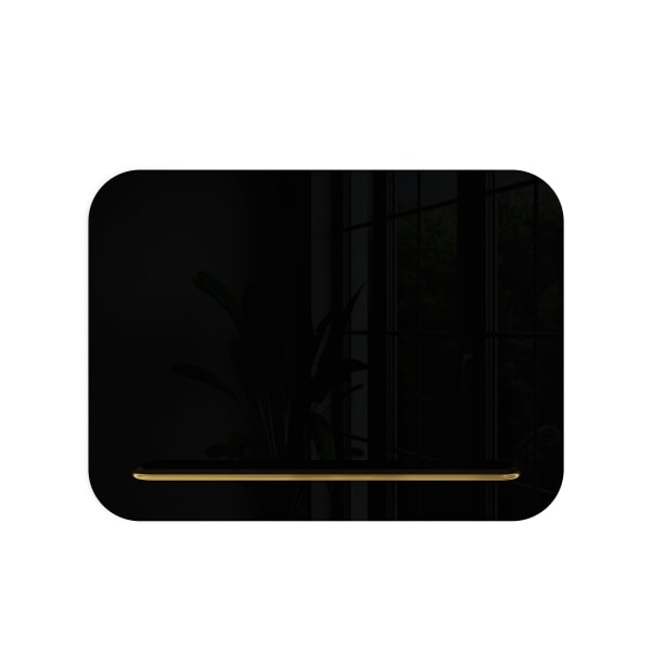 U Brands Magnetic Black Glass Dry Erase Board Frameless, 24x18