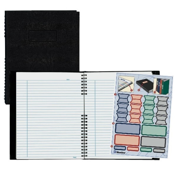 Rediform® NotePro® Executive Notebook, 9 1/4"" x 7 1/4"", College Ruled, 150 Pages, Black -  Blueline, A7150.BLK