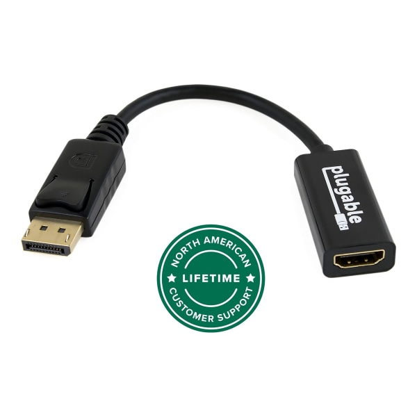 Plugable Technologies Passive DisplayPort to HDMI Adapter, Driverless, Compatible with Windows and Linux Systems and Displays up to 4K UHD