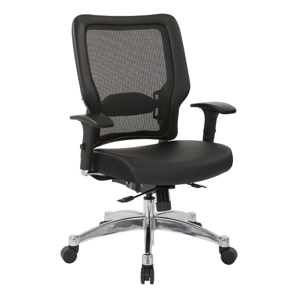 Office Star Space Seating 63 Series Ergonomic Vertical Mesh Mid-Back Chair, Black