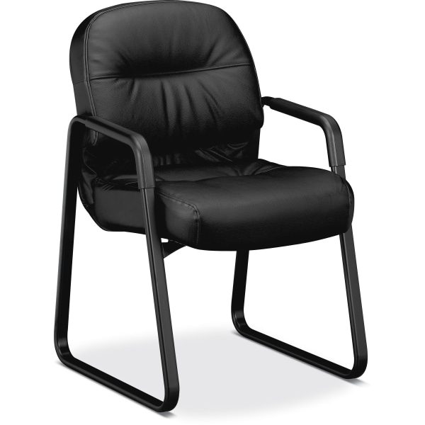 UPC 645162042613 product image for HON® Pillow-Soft® Bonded Leather Guest Chair, Black | upcitemdb.com