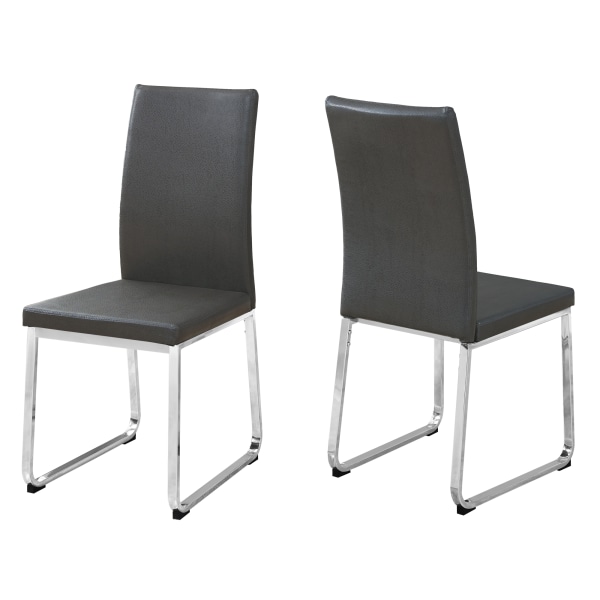 Photos - Chair Monarch Specialties Shasha Dining , Gray/Chrome, Set Of 2  