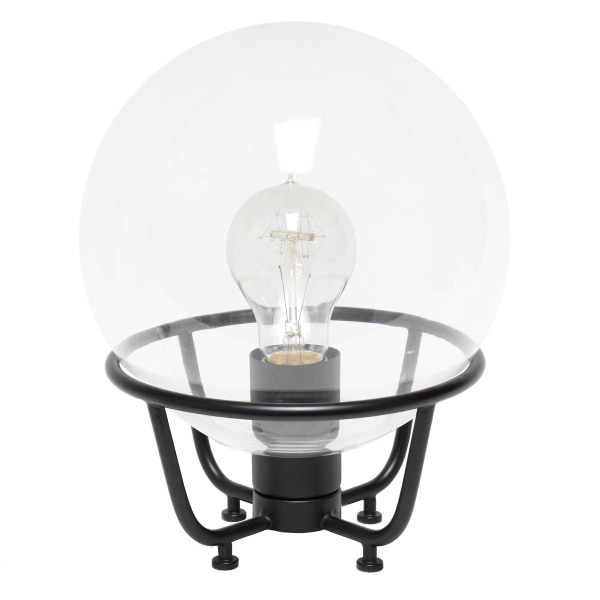 Lalia Home Old World Globe Glass Table Lamp, 20""H, Clear Shade/Black Base -  LHT-5032-BK