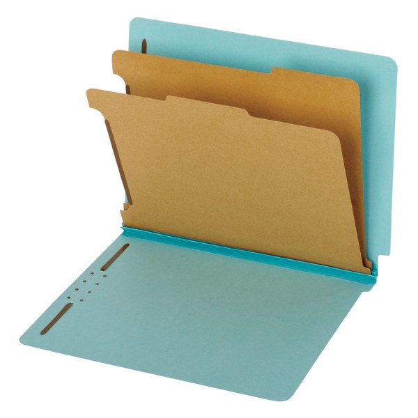 Pendaflex® End Tab Classification Folders, Letter Size, Blue, Box Of 10