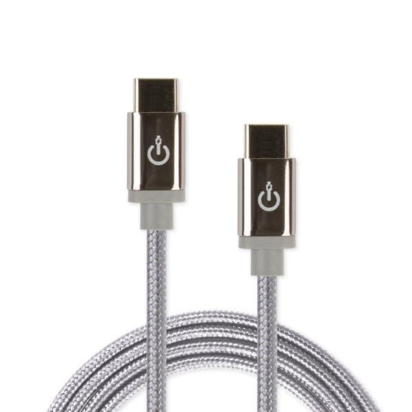 CableLinx Elite USB-C to USB-C Charge And Sync Braided Cable For Smartphones, Tablets And More, Gray - Limitless Innovations USBC-C72-003-GC