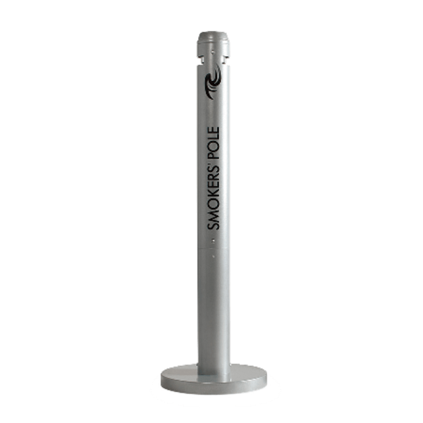 United Receptacle Freestanding Smoker's Pole, 41"" x 14 1/4"" x 14 1/4"", Silver -  Rubbermaid Commercial Products, FGR1SM