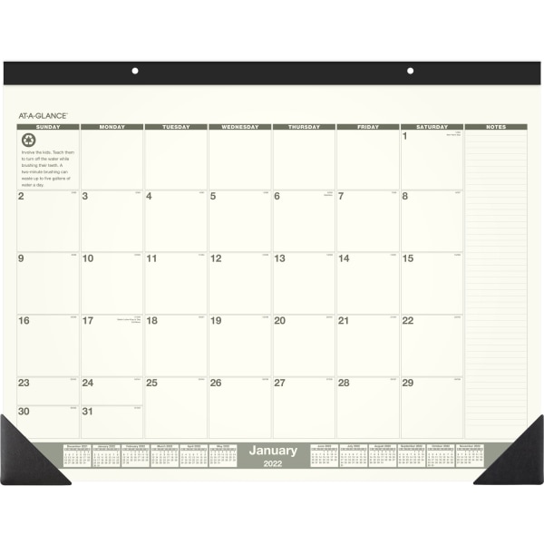 At-A-Glance Recycled Green Living Desk Pad AAGSK32G00