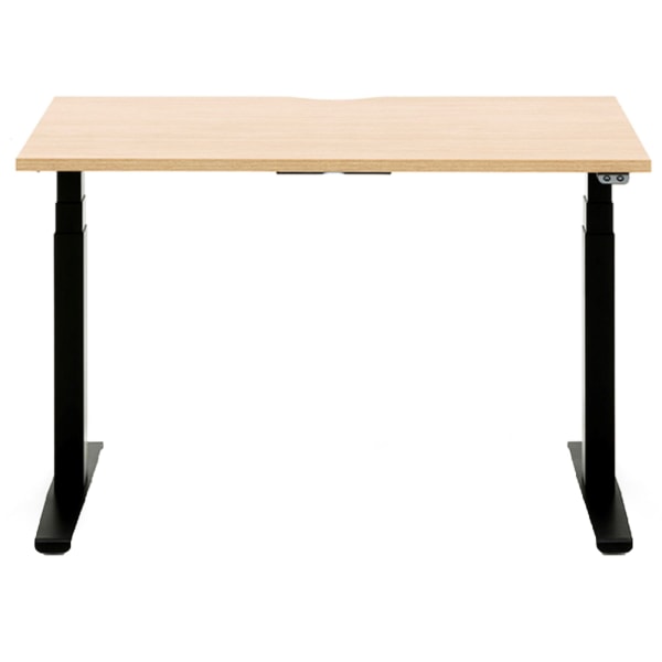 Allermuir Slide Electric Height-Adjustable Standing Desk, 29H x 48W x 24D, Oak/Black