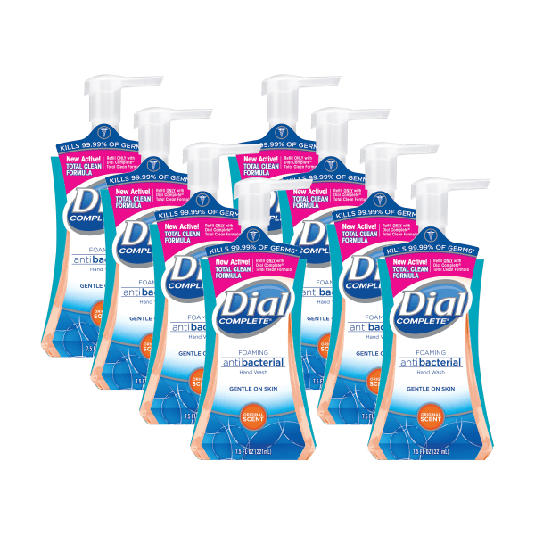 Dial 02936CT Antibacterial Foaming Hand Wash, Original Scent, 7.5oz Pump Bottle, 8/carton