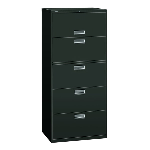 HON® 600 30""W x 19-1/4""D Lateral 5-Drawer File Cabinet With Lock, Charcoal -  675LS