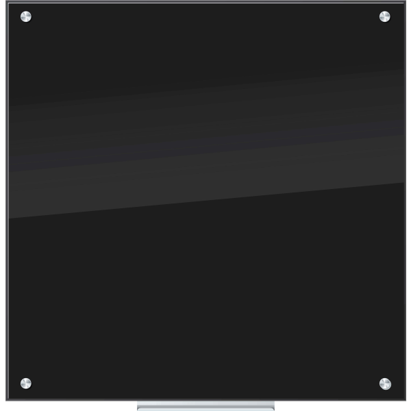 U Brands Glass Non-Magnetic Dry-Erase Board  36 x36   Black Surface  Frameless