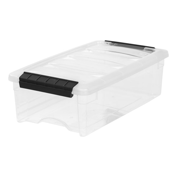 IRIS USA 10 Pack 5qt Clear View Plastic Storage Bin with Lid and Secure Latching Buckles