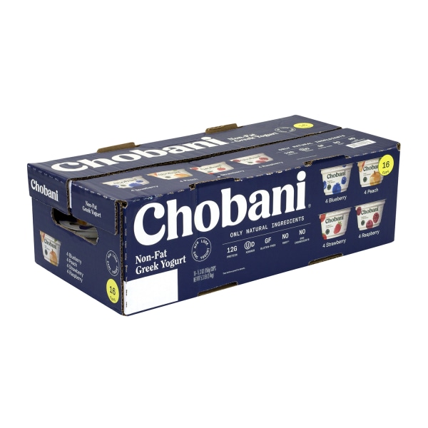 Chobani Greek Yogurt 53 Oz Assorted Flavors Pack Of 16