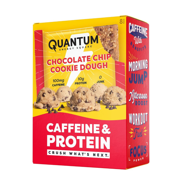 Chocolate Chip Cookie Dough Energy Squares, 1.69 Oz, Total Qty 8
