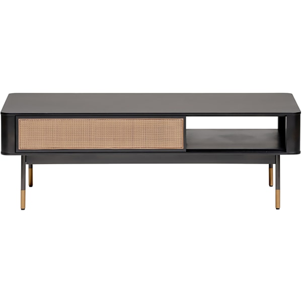 Eurostyle Miriam Coffee Table With Storage, 15-4/5"H x 47-1/3"W x 23-3/5"D, Black