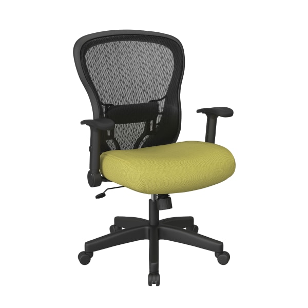 Office Star Space Seating 529 Series Deluxe Ergonomic Mesh Mid-Back Chair, Olive
