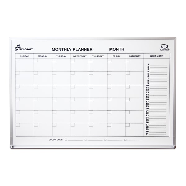 UPC 071503200105 product image for SKILCRAFT Monthly Planner Wall Board, 24