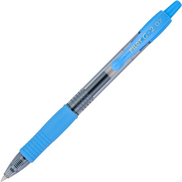 Pilot G2 Gel Pen, Fine Point, 0.7 mm, Clear Barrel, Periwinkle Ink