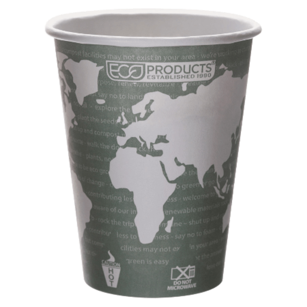 Incomplete only 18 of 20 carton)Eco-Products World Art Hot Beverage Cups - 50 / Pack - 12 fl oz - 20 / Carton - Multi - Paper  Resin - Hot Drink