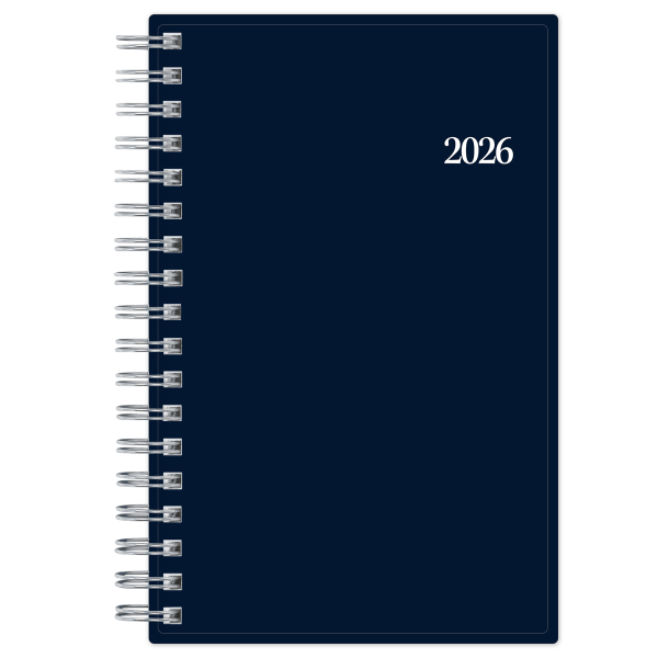 2026 Blue Sky Weekly/Monthly Pocket Planner, 3-5/8" x 6", Passages/Solid Navy, January To December, 154178