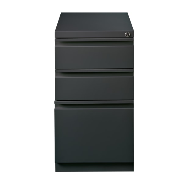 Hirsh® 20"D Vertical 3-Drawer Mobile Pedestal File Cabinet, Charcoal