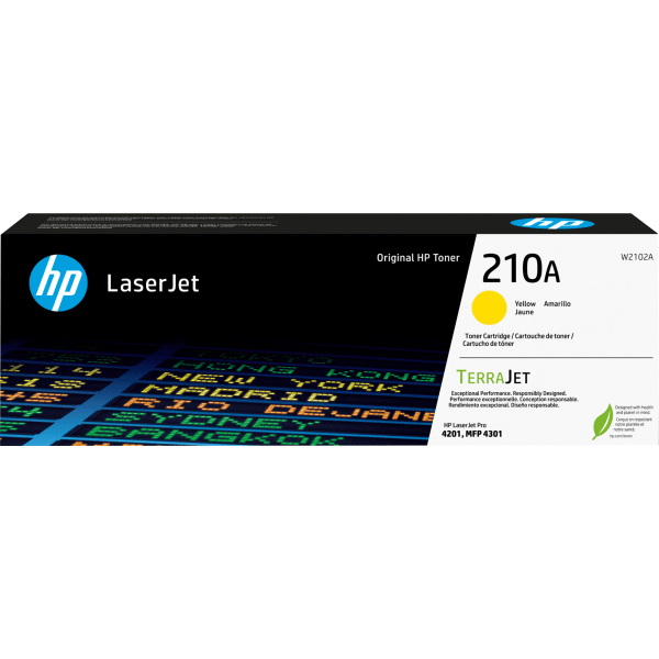 HP 210A Yellow Standard Toner Cartridge, Works with Color LaserJet Pro 4201, MFP 4301 Series (W2102A | Quill