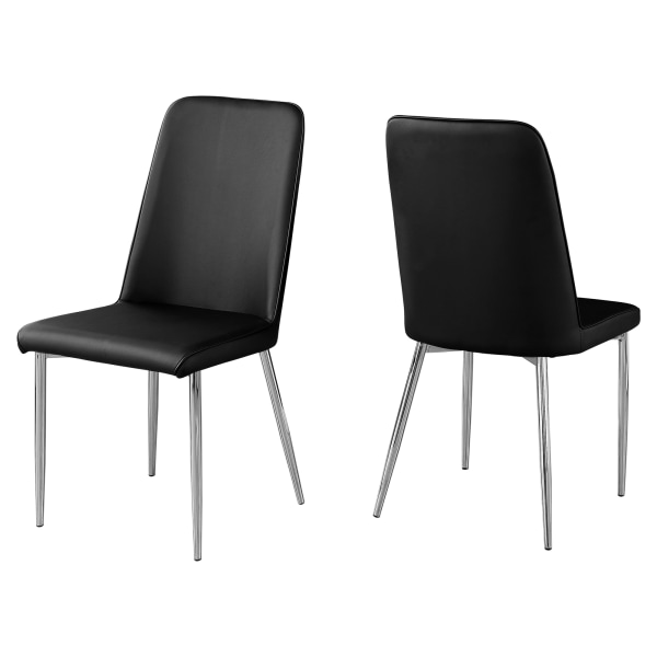 Photos - Chair Monarch Specialties Aaliyah Dining , Black/Chrome, Set Of 2  I 1034 
