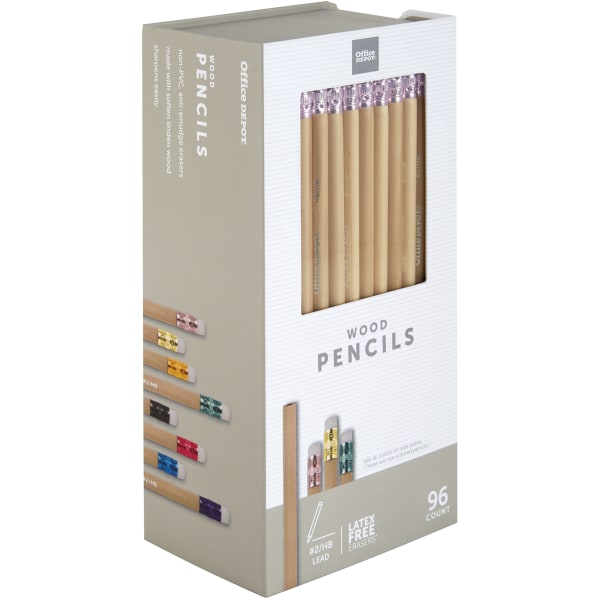office depot® brand natural wood pencils  #2 medium soft lead  pack of 96