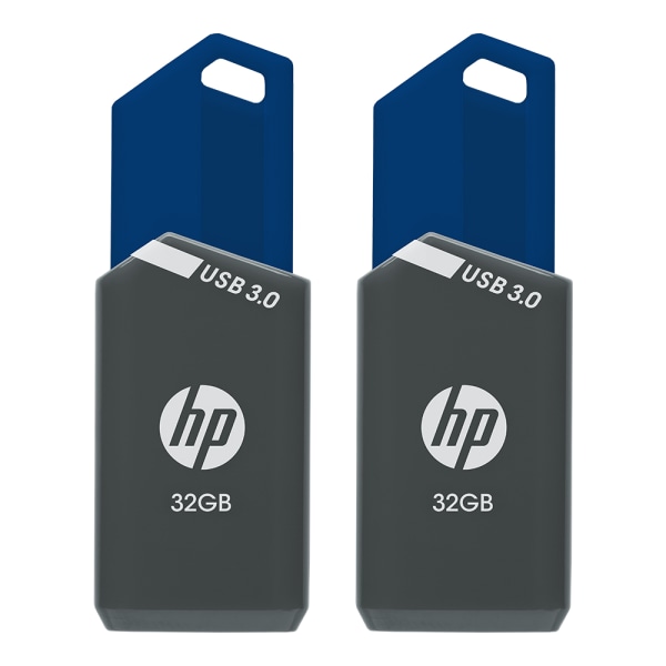 HP x900w USB 30 Flash Drives 32GB GrayBlue Pack Of 2 Flash Drives