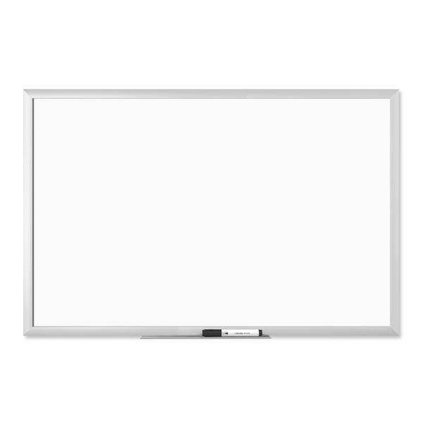 U Brands Non-Magnetic Melamine Dry Erase Board, 36 X 24, Silver Aluminum Frame