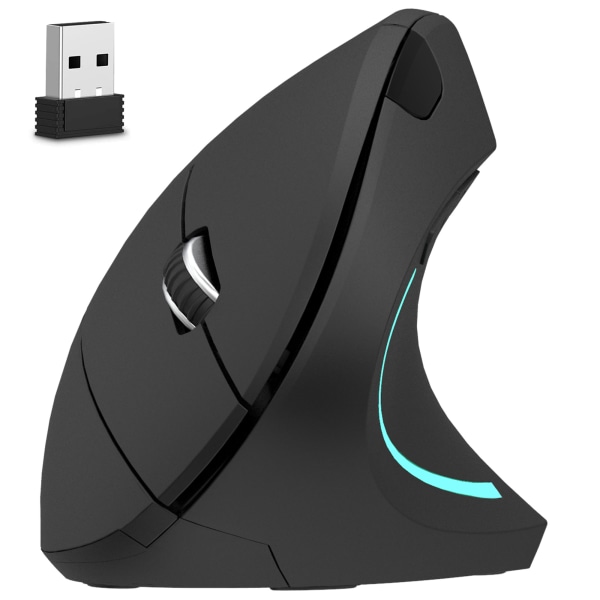Delton Ergonomic 12 Wireless Ergonomic Vertical Optical Gaming Mouse, Black (DMERG12-WB) | Quill