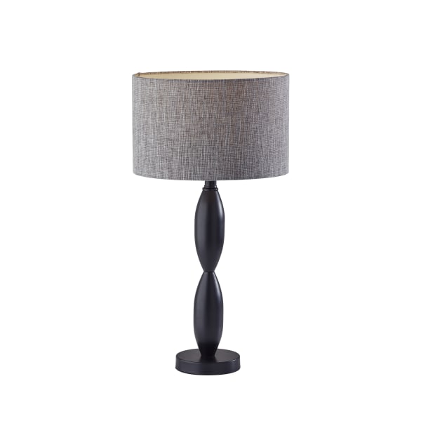 Adesso® Lance Table Lamp, 25""H, Black Base/Dark Gray/White Shade -  1602-01