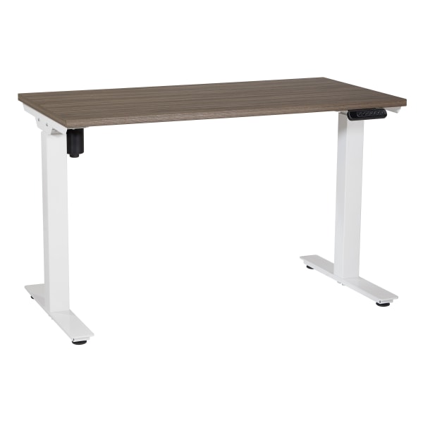 Office Star™ Pro Line II Prado 2-Stage 1-Motor Height-Adjustable Table, 47"" x 47-3/4"", Urban Walnut/White -  PRD2448HAT-UWW