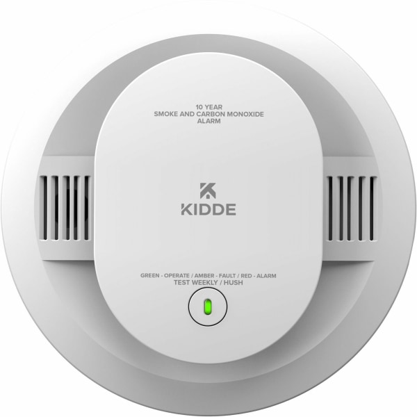 Kidde Combo Carbon Monoxide/Smoke Alarm - 85 dB - Audible, Visual - Surface Mount, Wall Mountable, Ceiling Mountable - Red, Green, Amber - White -  21031502