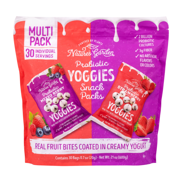 Nature s Garden Probiotic Yoggies Mixed Berry & Strawberry 0.7 Ounce (30 Pack)