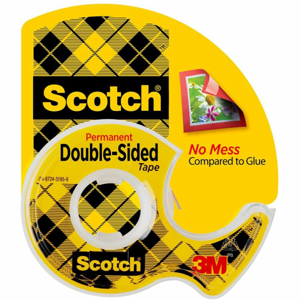Scotch� Double-Sided Tape With Handheld Dispenser, 1/2" x 248", Clear