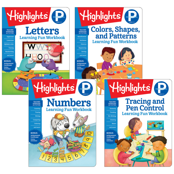 Highlights� Preschool Learning Fun Workbooks, Set Of 4 Workbooks