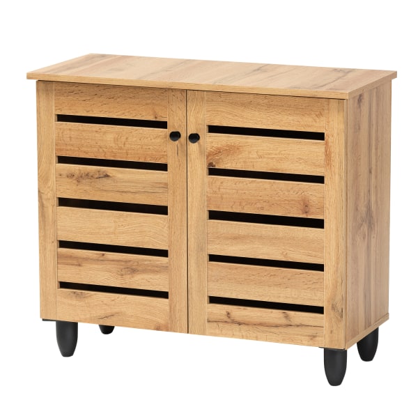 Baxton Studio Gisela 30""W 2-Door Shoe Storage Cabinet, Oak Brown -  2721-11993