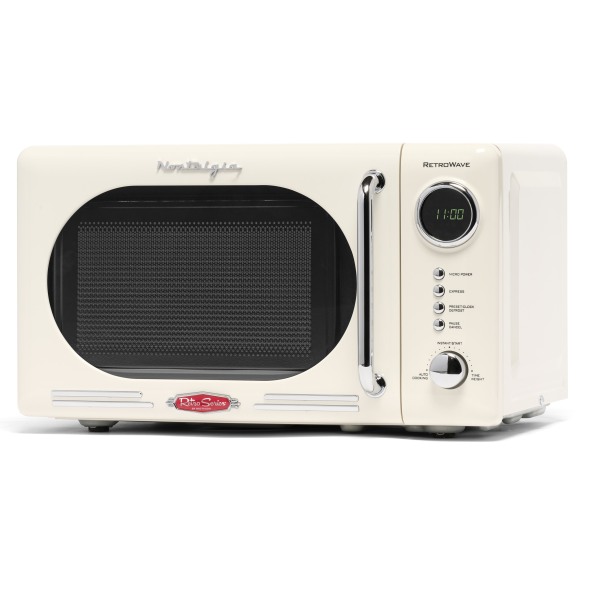 Nostalgia Retro 700W Countertop Microwave Oven, 0.7 Cu. Ft., Ivory