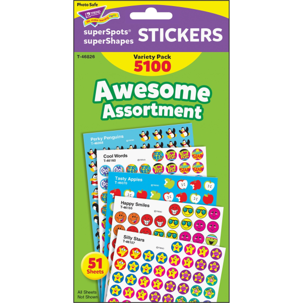 Trend® Awesome Assortment Stickers, Pack Of 1,300 -  T46826