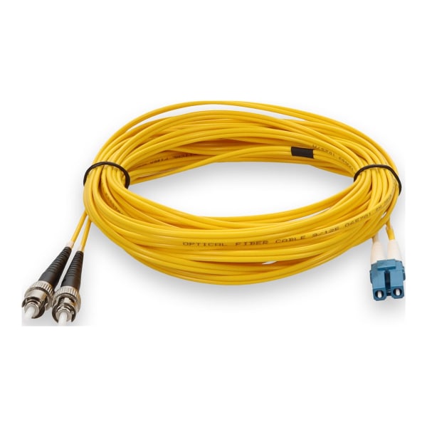 AddOn 8m LC (Male) to ST (Male) Yellow OS1 Duplex Fiber OFNR (Riser-Rated) Patch Cable - 100% compatible and guaranteed to work
