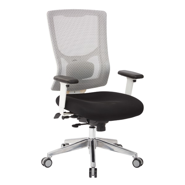Office Star ProGrid Mesh Mid-Back Managers Chair, White/Black